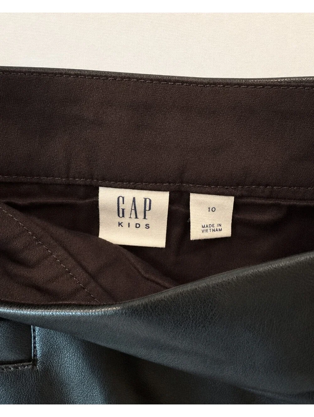 GAP Kids 100% Recycled Vegan-Leather Black Faux A-Line Skirt Girls Size 10